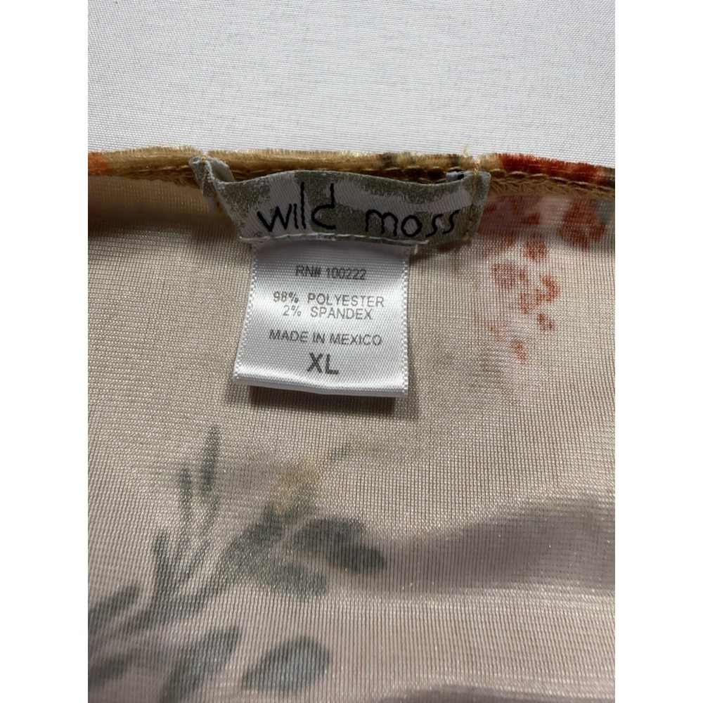 Wild Moss Women's XL Floral Velvet Slip Dress Gold Midi Y2K Cottagecore - Picture 5 of 5